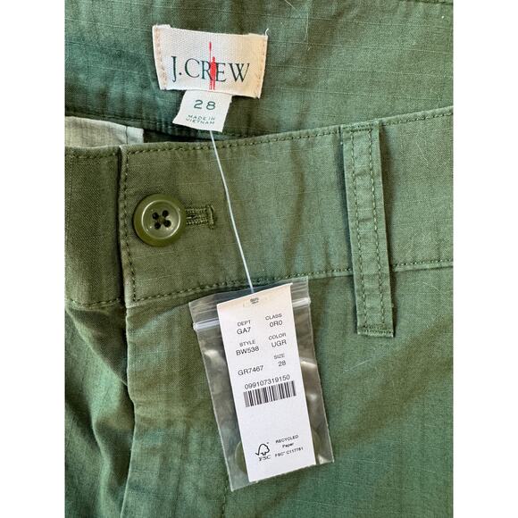 J Crew Womens Cargo Pants Ripstop Olive Green 28 High Rise Straight New - Picture 9 of 11